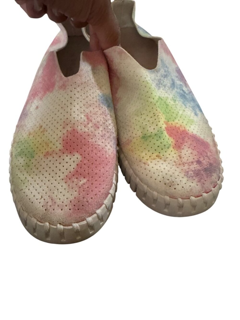 Ilse Jacobsen Tulip Womens Slip-On Shoes Size 36/6 Multicolor Tie-Dye Perforated - Picture 4 of 7